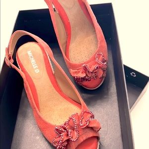 SUEDE Michelle D WOMAN’S wedge sandals Size 8M